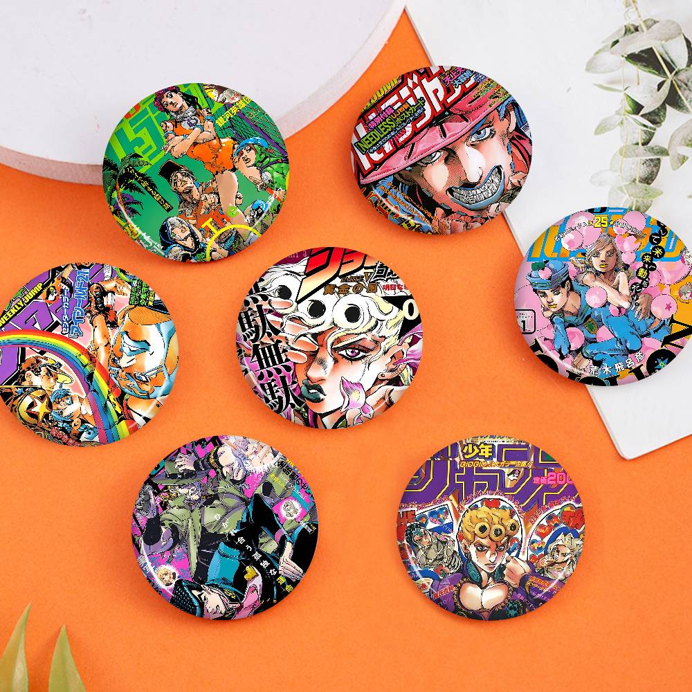 Jjk Anime Merchandise - อะนิเมะ JoJo Bizarre Adventure เข็มกลัดโลหะน่ารักขนาด 58