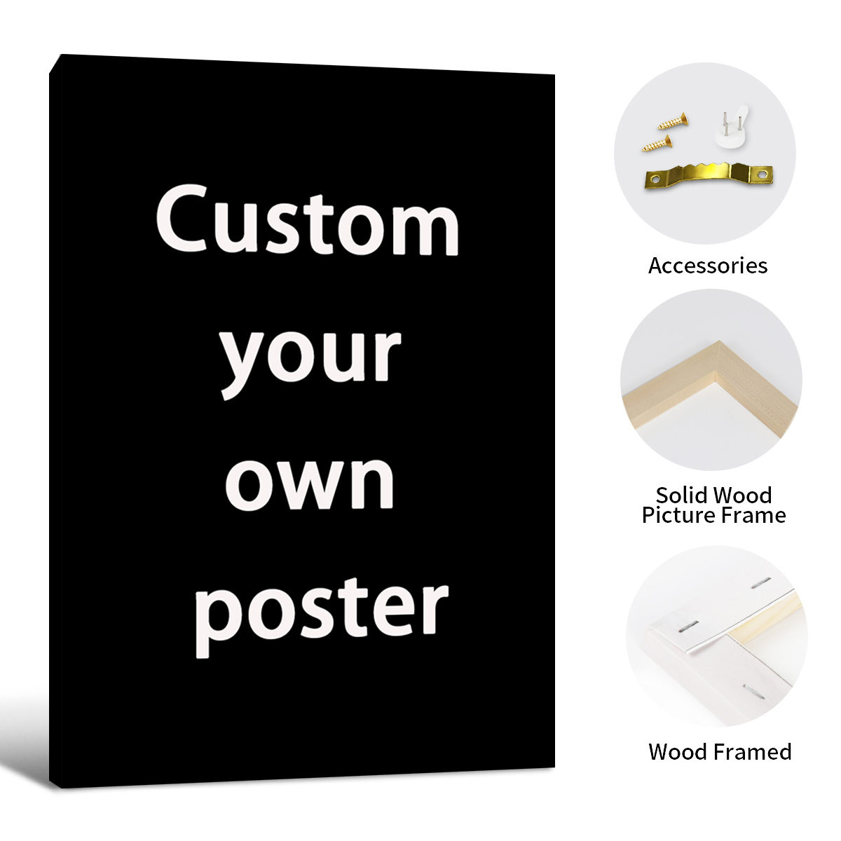 Art Print Framed - โปสเตอร์สั่งทำพิเศษ ภาพติดผนังแบบมีกรอบ ภาพครอบครัวสั่งทำพิเศษ พิมพ์ภาพบนผ้าแคนวาสของภาพแต่งงาน ตกแต่งห้อง ปรับแต่งภาพของคุณเอง