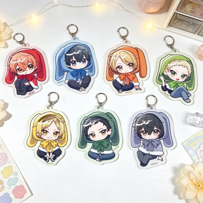 Anime Merch Store - ที่แขวนกระเป๋า 7 ชิ้น ร้านค้าจากโรงงาน พวงกุญแจอะคริลิกอนิเมะเกม Given