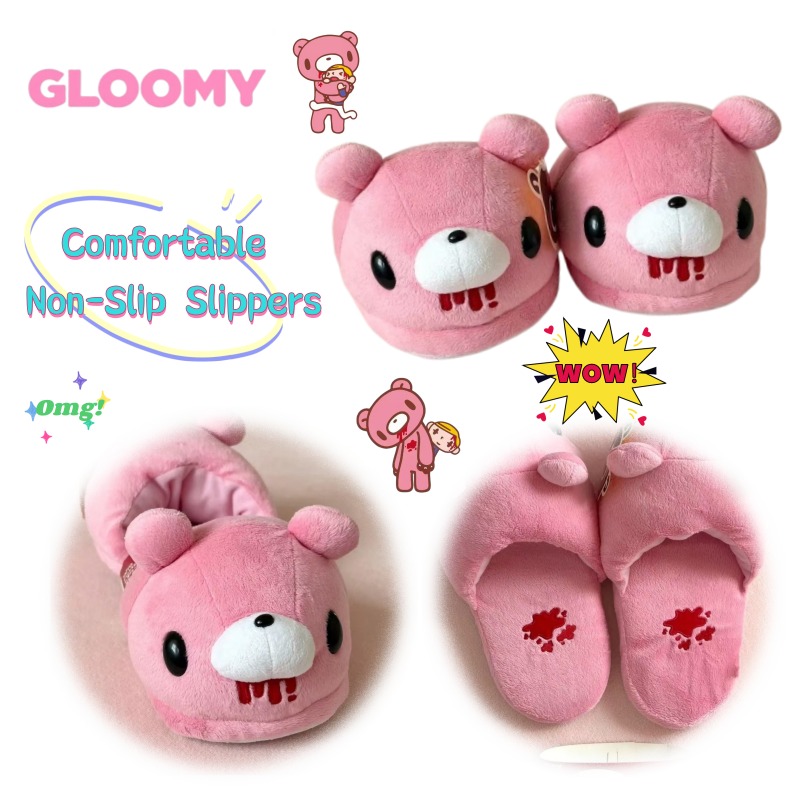 Anime Merchandise In Japan - สินค้าอนิเมะ Gloomy Bear รองเท้าแตะผ้าฝ้ายลายการ์ตูนสำหรับสาวๆ ดีไซน์น่ารัก ขนาดเดียว