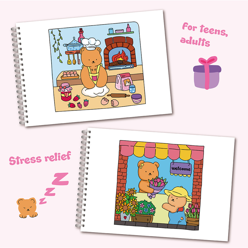 ชุดสมุดระบายสีหมีน่ารักสำหรับเ - Sticker Sheet Set บทวิจารณ์และราคา