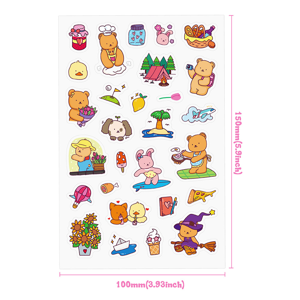 ชุดสมุดระบายสีหมีน่ารักสำหรับเ - Sticker Sheet Set บทวิจารณ์และราคา
